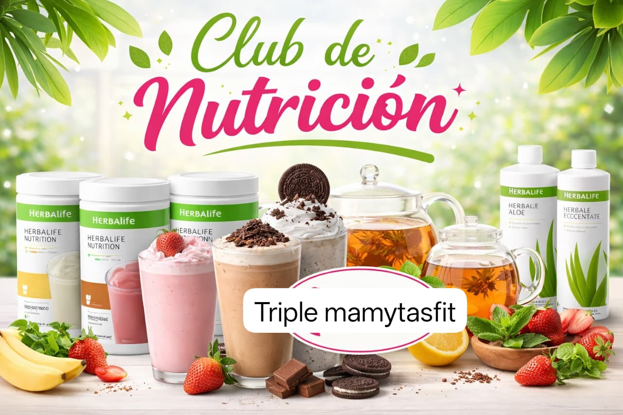 Club de Nutrición Triple Mamytasfit con productos y bebidas